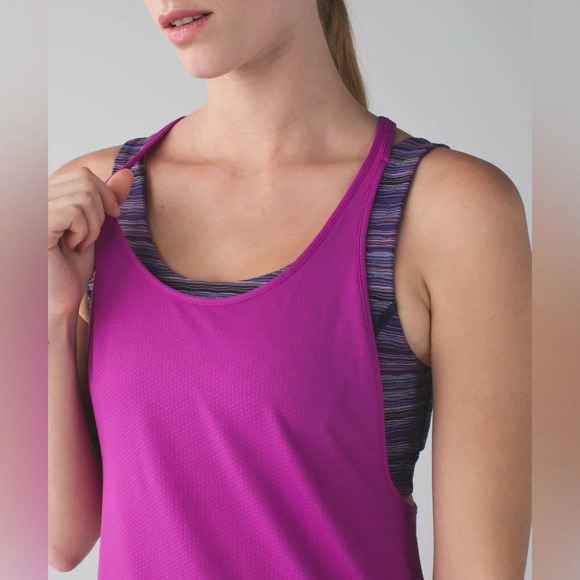 Lululemon All Sport Support Tank/Bra Combo in Ultra Violet Size 2 - Picture 3 of 13